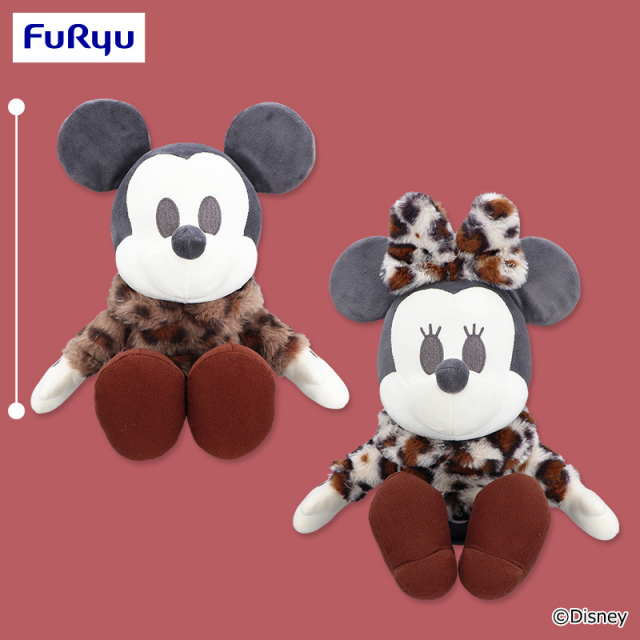 プラザアピア静岡プライズ｜ミッキーマウス＆ミニーマウス　デココレ アニマルレオパードBIGぬいぐるみ