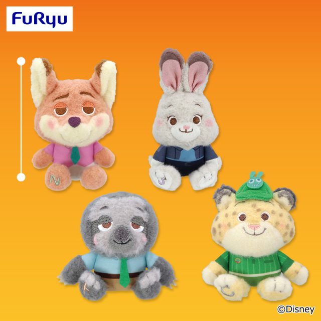 プラザアピア静岡プライズ｜ズートピア2　ミルキーボア マスコット～ニック・ジュディ・クロウハウザー・フラッシュ～