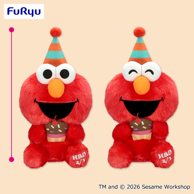 プラザアピア静岡プライズ｜セサミストリート　バースデーエルモBIGぬいぐるみ