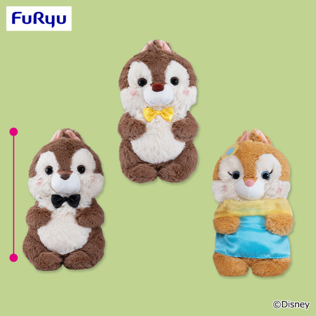 プラザアピア静岡プライズ｜ミッキー＆フレンズ　Aimery おめかしBIGぬいぐるみ～チップ・デール・クラリス～