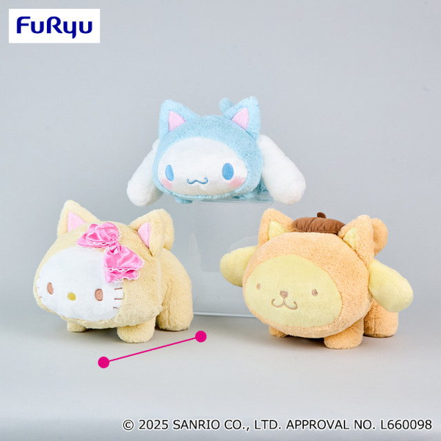 プラザアピア静岡プライズ｜サンリオキャラクターズ　にゃんぐるみBIGぬいぐるみ～チャーミーキティ・シナモロール・ポムポムプリン～