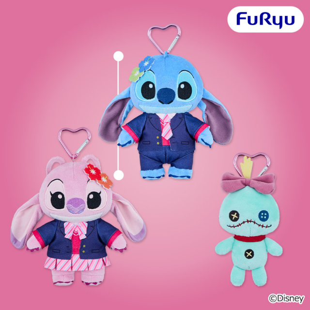 ディズニー　スティッチ　ぎゃるKAWAふぉと カラビナ付きぬいぐるみ