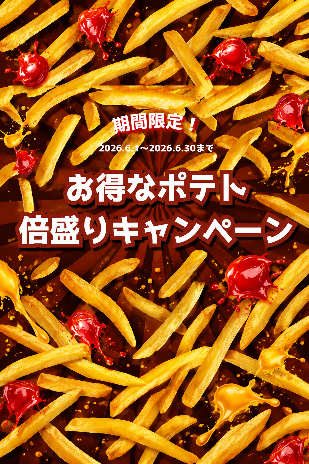 お得なポテト倍盛りキャンペーン！
